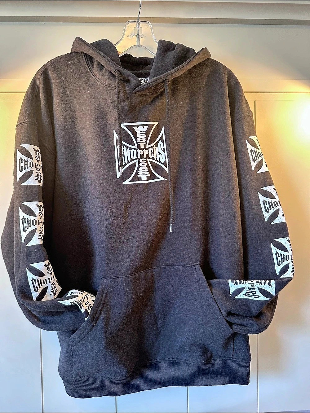 West coast choppers Graphic Pullover Hoodie in Black & White